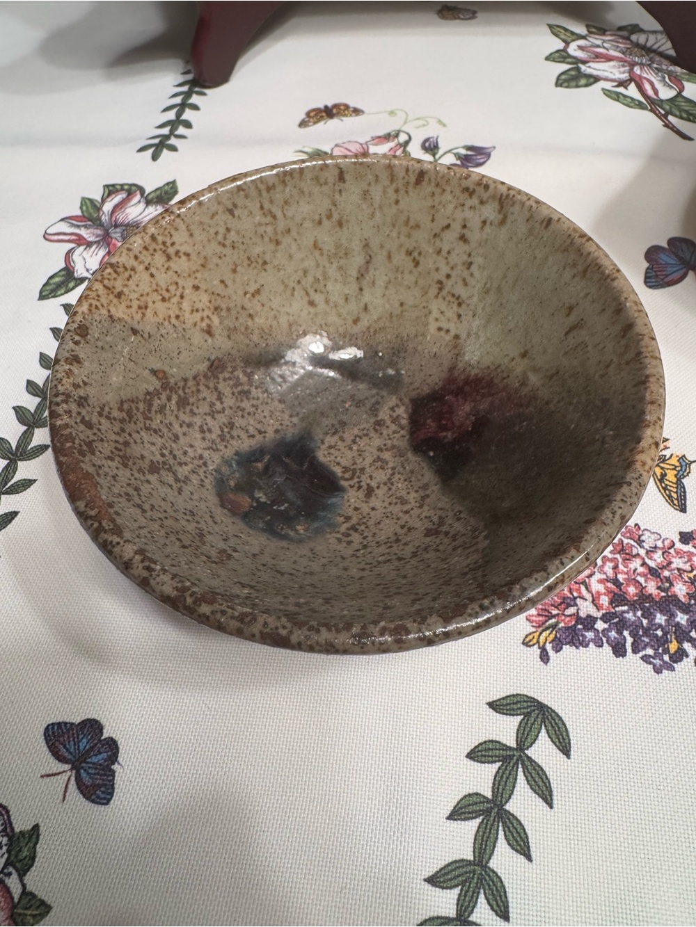 Handcrafted Speckled Ceramic Decorative Bowl in Earth Tones